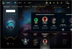 Conta prata 1 com TODOS os champs e 161 skins - League of Legends LOL
