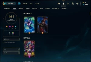 Conta prata 1 com TODOS os champs e 161 skins - League of Legends LOL