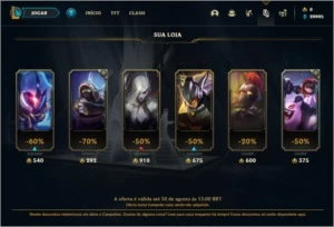 Conta ouro 3 com 5 skins e 24 champs (30k de EA) - League of Legends LOL