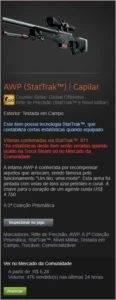 Skin AWP Capilar StatTrek Testada em Campo - Counter Strike CS