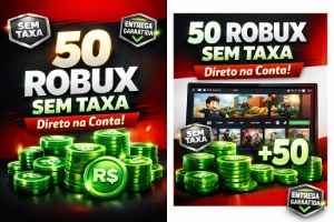 🔥 50 Robux Sem Taxa • Entrega Garantida ⚡ - Roblox
