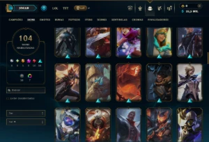 Ouro 4 com TODOS os Champs e 104 Skins ( JG / TOP ) - League of Legends LOL