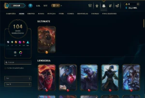 Ouro 4 com TODOS os Champs e 104 Skins ( JG / TOP ) - League of Legends LOL