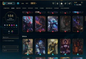 Ouro 4 com TODOS os Champs e 104 Skins ( JG / TOP ) - League of Legends LOL