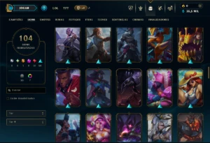 Ouro 4 com TODOS os Champs e 104 Skins ( JG / TOP ) - League of Legends LOL