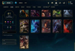Conta ouro 4 com 75 Champs e 41 Skins ( MAIN MID / JG ) - League of Legends LOL