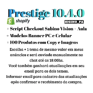 Tema Prestige Shopify + Atualizações e Brindes - Outros