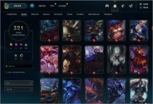CONTA LV 203 D1 321 SKINS - League of Legends LOL