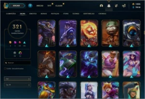 CONTA LV 203 D1 321 SKINS - League of Legends LOL