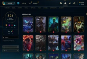 CONTA LV 203 D1 321 SKINS - League of Legends LOL