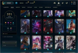 CONTA LV 203 D1 321 SKINS - League of Legends LOL