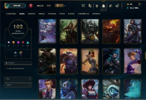 Bronze 3 com TODOS os champs e 102 Skins (Mais de 100 Jogos) - League of Legends LOL