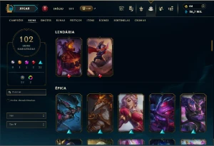 Bronze 3 com TODOS os champs e 102 Skins (Mais de 100 Jogos) - League of Legends LOL