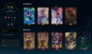 Todos os champions - 315 skins - MMR Diamante 3/4 - League of Legends LOL