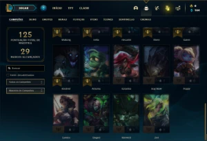 Conta bronze 2 com 35 Champs e 9 Skins + 6 Espolios - League of Legends LOL
