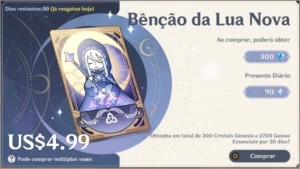 Conta com Diluc e Mona C1, Banner Garantido + Benção 50 dias - Genshin Impact
