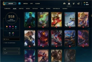 Conta ouro 3 com 145 Champs e 258 Skins + 4 Vitoriosas - League of Legends LOL