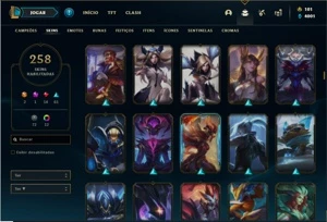 Conta ouro 3 com 145 Champs e 258 Skins + 4 Vitoriosas - League of Legends LOL