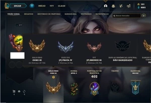 Conta ouro 3 com 145 Champs e 258 Skins + 4 Vitoriosas - League of Legends LOL