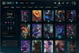 Conta ouro 3 com 145 Champs e 258 Skins + 4 Vitoriosas - League of Legends LOL
