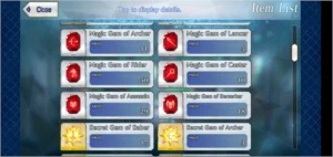 Conta Fate Go SSR SR + ITENS - Fate Grand Order