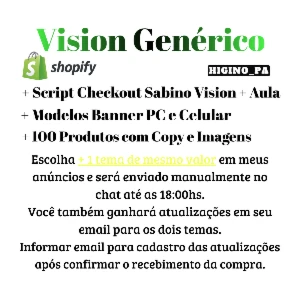 Tema Vision Generico + Script Checkout Yampi + Aulas - Outros