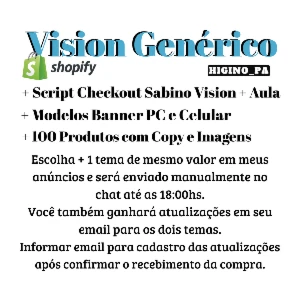 Tema Vision Generico + Script Checkout Yampi + Aulas - Outros