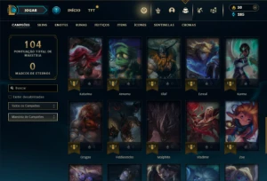 Unranked com 41 Champs e 8 Skins + 2 Fragmentos - League of Legends LOL