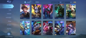 Conta ML com 316 skins e todos os heróis desbloqueados - Mobile Legends