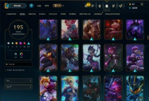 Prata 1 com TODOS os Champs e 195 Skins ( JG / MID / TOP ) - League of Legends LOL