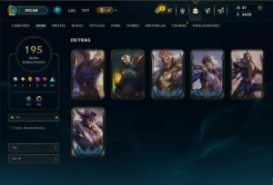 Prata 1 com TODOS os Champs e 195 Skins ( JG / MID / TOP ) - League of Legends LOL