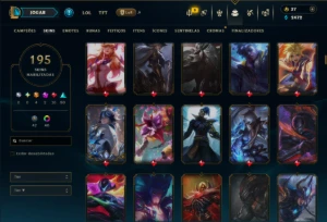 Prata 1 com TODOS os Champs e 195 Skins ( JG / MID / TOP ) - League of Legends LOL