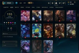 Diamante 4 com TODOS os Champs e 154 Skins +2 Prestigios - League of Legends LOL