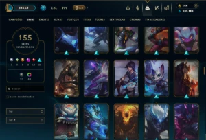Diamante 4 com TODOS os Champs e 154 Skins +2 Prestigios - League of Legends LOL