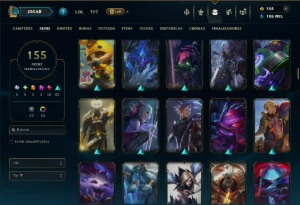 Diamante 4 com TODOS os Champs e 154 Skins +2 Prestigios - League of Legends LOL