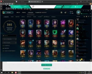 Conta LoL league of legends 117 champions e 118 skins