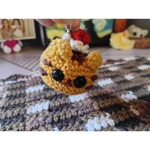 Chaveiro Gatinho Pudim de Crochê