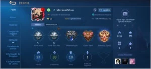 Conta Mobile Legends Bang Bang com 18 skins Variadas