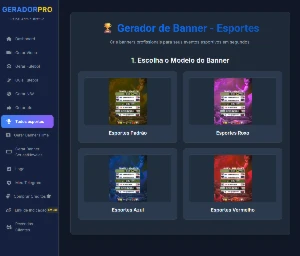 Gerador Banner Pro - Futebol, ufc, nba - Plano Mensal