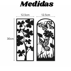 Kit 2 Quadros Florais com Borboletas em MDF Preto - Artesanato e Personalizados