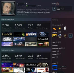 Conta Steam Pessoal 2.300 Jogos 8 Anos Lvl 122 Sem Vac