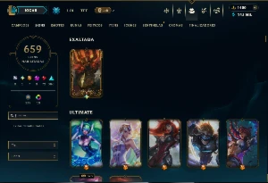 Ferro 4 com TODOS os Champs e 659 Skins +6 Prestigios - League of Legends LOL