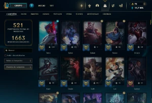 Conta Rara, Todos Os Campeoes, 427 Skins - League of Legends LOL