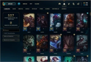 Conta prata 4 com TODOS os champs e 137 skins - League of Legends LOL