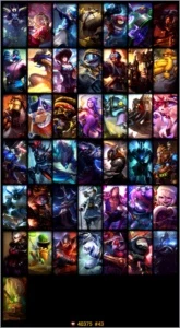 Conta bronze 1, 74 campeões, 43 skins - League of Legends LOL