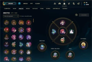 Conta Platina 1 com 150 Champs e 205 Skins + 30 Cromas - League of Legends LOL