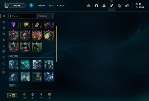 Conta Platina 1 com 150 Champs e 205 Skins + 30 Cromas - League of Legends LOL