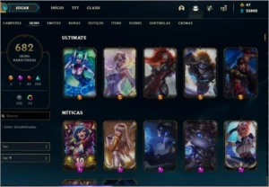 CONTA COM 682 SKINS LOL - League of Legends