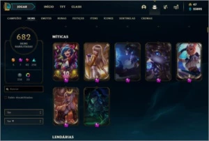 CONTA COM 682 SKINS LOL - League of Legends