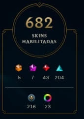 CONTA COM 682 SKINS LOL - League of Legends